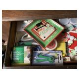 CONTENTS OF DRAWER NIGHT LIGHTS PLATE SCISSORS