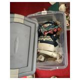 CHRISTMAS SNOWMAN DECORATION IN CLEAR TOTE WITH