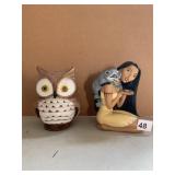 OWL COIN JAR AND POCAHONTAS