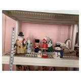 ASSORTED FIGURES, ROCKING HORSE, SNOWMAN ETC.