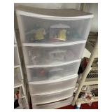 2 STACKED CLEAR 3 DRAWER BINS NO CONTENTS
