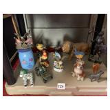 LION AND DOG FIGURINE WITH OTHER EAGLE FIGURES