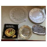 BRASS PLATED DISH AND GLASS SERVING DISH