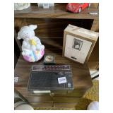 SMALL BATTERY RADIO WITH EASTER THEMED DECORATION