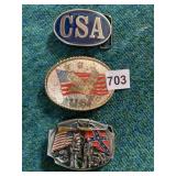 CIVIL WAR, AMERICAN FLAG EAGLE, CSA BELT BUCKLES