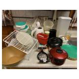 FOOD STORAGE SOME NEW, STEAMER ETC.