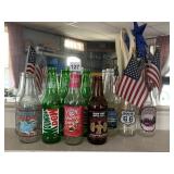 ASSORTED COLLECTABLE SODA GLASS BOTTLES