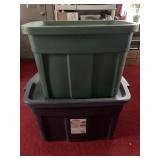 TWO RUBBERMAID TOTES