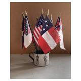 SOLDIERS OF THE UNION CUP AND FLAGS