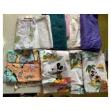 VINTAGE MICKEY AND FRIENDS PILLOWCASES AND SHEETS
