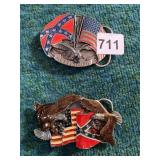 ENAMELED CIVIL WAR BELT BUCKLES
