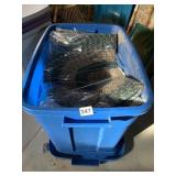 2 NEW HUNTER GREEN RUGS IN STORAGE TOTES