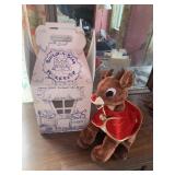 BUILD A BEAR RUDOLPH WITH BOX, EXCELLENT