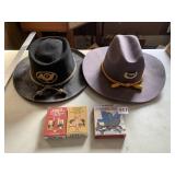 CIVIL WAR ERA HATS WITH CIVIL WAR BOOKS