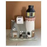 2 PIECE LIGHTHOUSE OUT OF CERAMIC