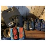 9/10 CROCK STYLE SHOES, KNEE PADS, ETC.