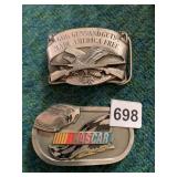 NASCAR BELT BUCKLE AND 2ND AMENDMENT BELT BUCKLE