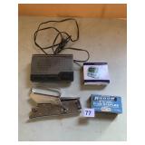 STAPLERS AND RADIO FOR NIGHTSTAND