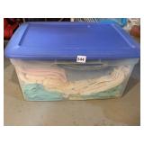 STORAGE TOTE, TOWELS, ETC.