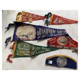 VINTAGE PENNANTS INCL GRAND VIEW SHIP HOTELS,