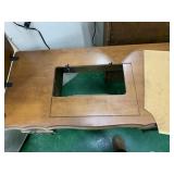 WALNUT SEWING MACHINE CASE 31.5" H X 39" W X 19"