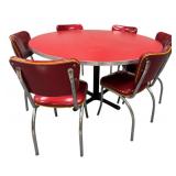 RETRO MID-CENTURY FOLD CRAFT RED FORMICA TOP