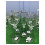 GOLD RIM TALL WINE AND CHAMPAGNE GLASSES