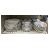 SWIRL DESIGN SET OF CHINA MADE IN USA WITH SILVER