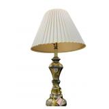 METAL FINISH LAMP WITH PLEATED SHADE 26 INCHES