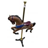 CAROUSEL HORSE CAST IRON BASE WITH GRASS POLE