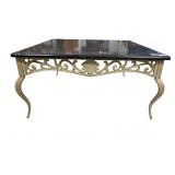 IRON BASE 34 BY 34 COFFEE TABLE WITH SHELL CENTER