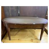 MARLBORO MANOR OVAL LEATHER TOP WITH COFFEE TABLE