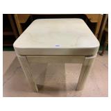 BLEACHED OAK SIDE TABLE W/ COMPOSITION TOP 22" H