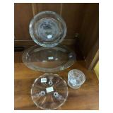 SILVER ANNIVERSARY PLATE, OVAL GLASS MEAT PLATTER