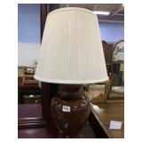 BROWN CENTER LAMP WITH WHITE 10 INCH DIAMETER 31