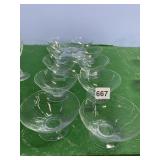 10 CRYSTAL FOOTED FRUIT DISHES