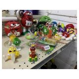 M & M GROUP W/ KEY CHAINS, FIGURES PLUSH FIGURES