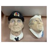 TWO CHALK BOSSON HEADS ENGLAND