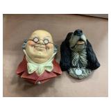 BOSSON PICKWICK & SPRINGER SPANIEL DOG CHALKWARE