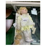 PORCELAIN DOLL PATTY AND HER PUPPY WITH ORIGINAL