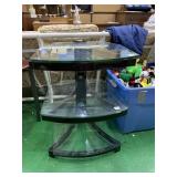 GLASS TOP SIDE TABLE WITH THICK GLASS THREE TIER