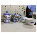 ADDERLY ENGLAND CREAMER/SUGAR AND ROSE