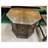 OCTAGON STENCILED SIDE TABLE 21" H X 26" X 26"