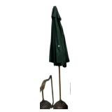 7 1/2-FOOT-HIGH GREEN PATIO UMBRELLA WITH BASS