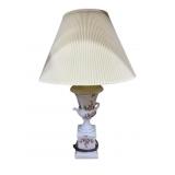 PORCELAIN 34" H HAND PAINTED FLOWER DESIGN W/