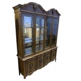 TWO PIECE DOUBLE DISPLAY CABINET 83 INCHES HIGH