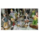 FIVE CLOWNS INCLUDING PORCELAIN AND ONE 1990