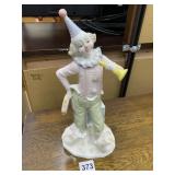 12-INCH-HIGH PORCELAIN CLOWN FIGURE PLAYING