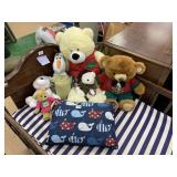 WHALE PILLOW, 2 LARGE BEARS, 3 SMALL BEARS,