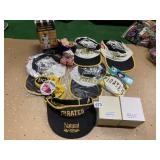 PIRATES HATS AND VISOR, 2 REPLICA BALLS